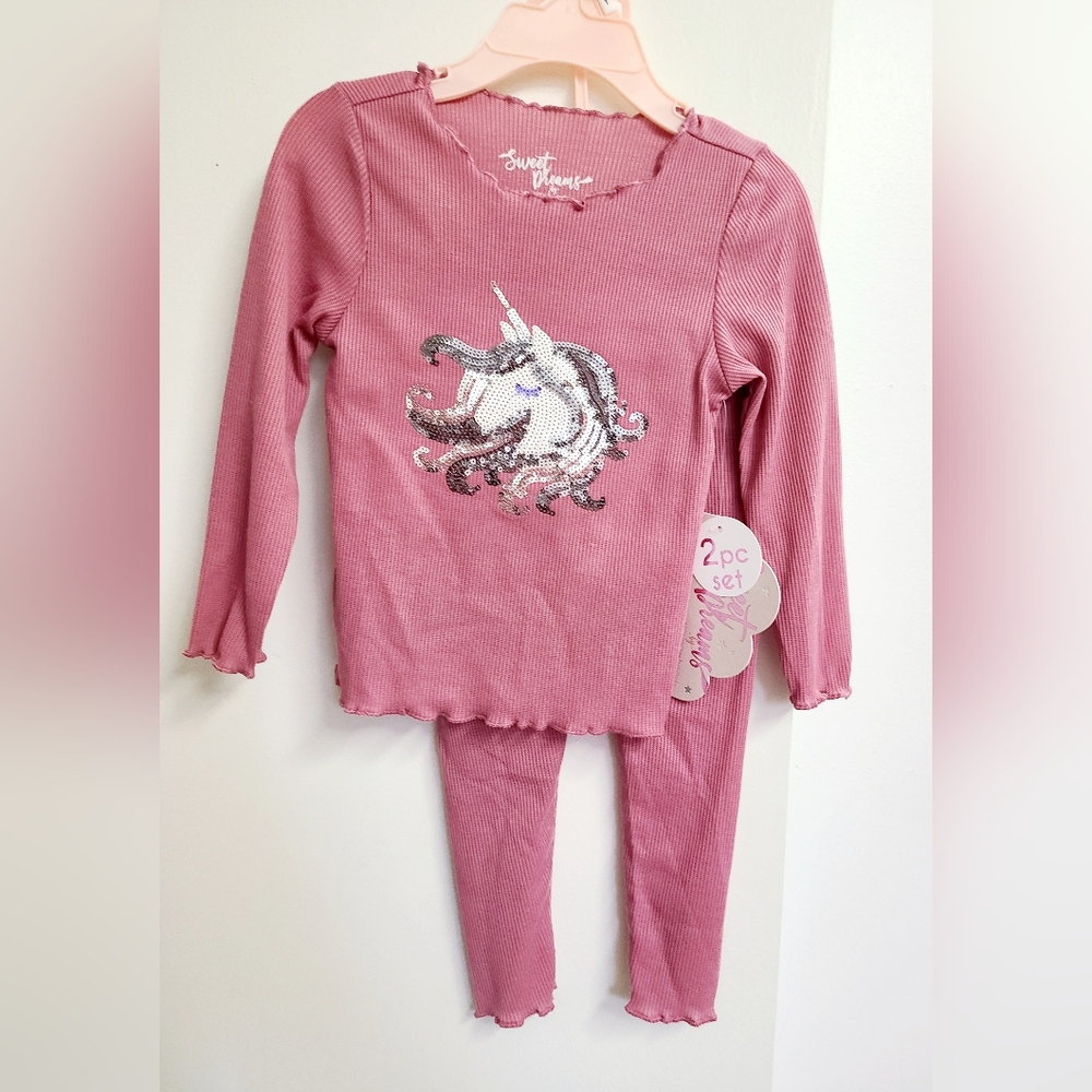 Nwt Sweet Dreams Pink Unicorn Pajama Set